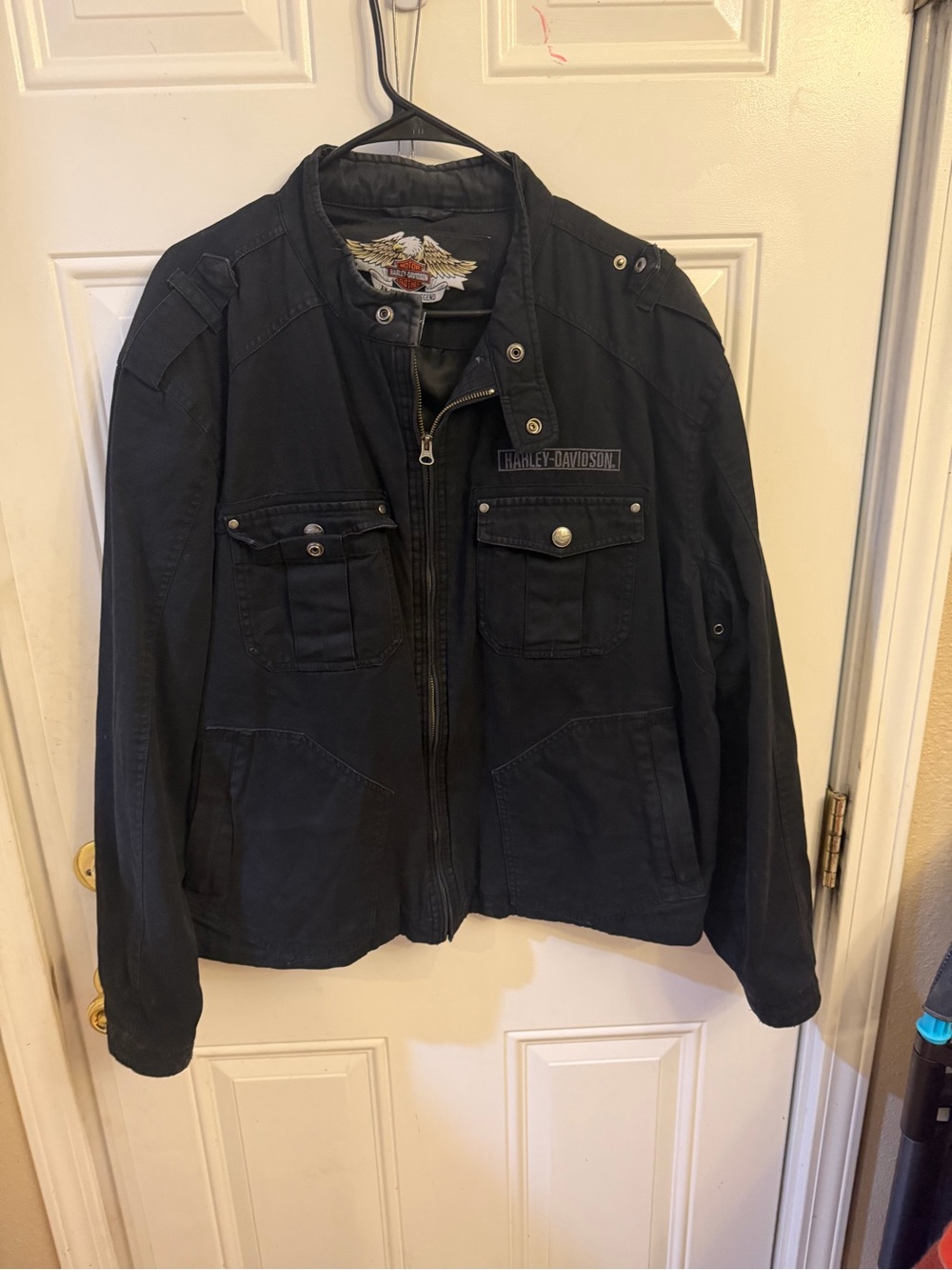 Harley-Davidson Black Men’s Utility Jacket with Snap Pockets